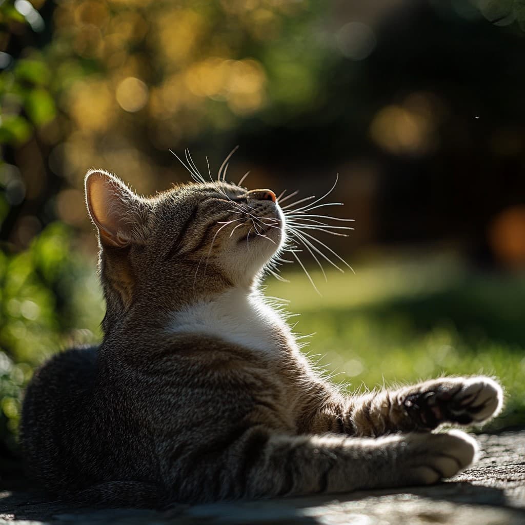 Happy Cat Enjoying Food